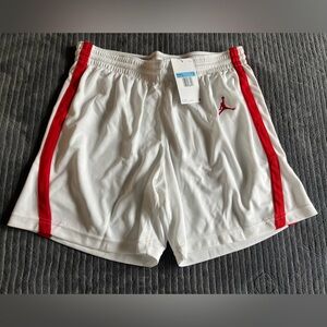 Jordan Women's Athletic Shorts White and Red | MEDIUM | NWT